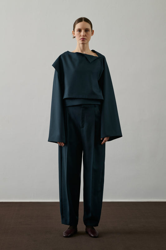 Pantalon Graham - Pétrole - Laine - Femme