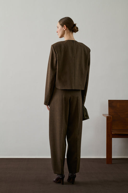 Pantalon Graham - Marron Chiné - Laine - Femme