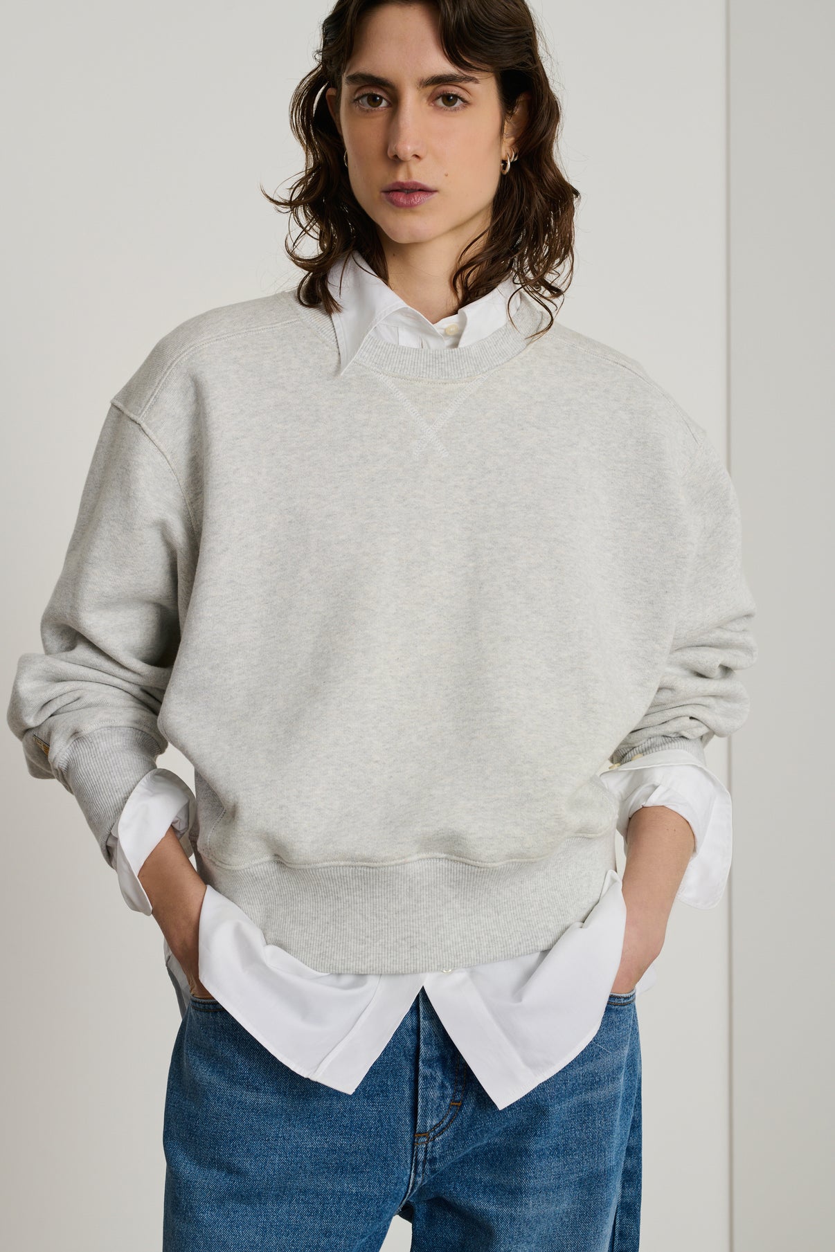 Sweatshirt Dan - Gris Clair Chiné - Coton - Femme vue 2