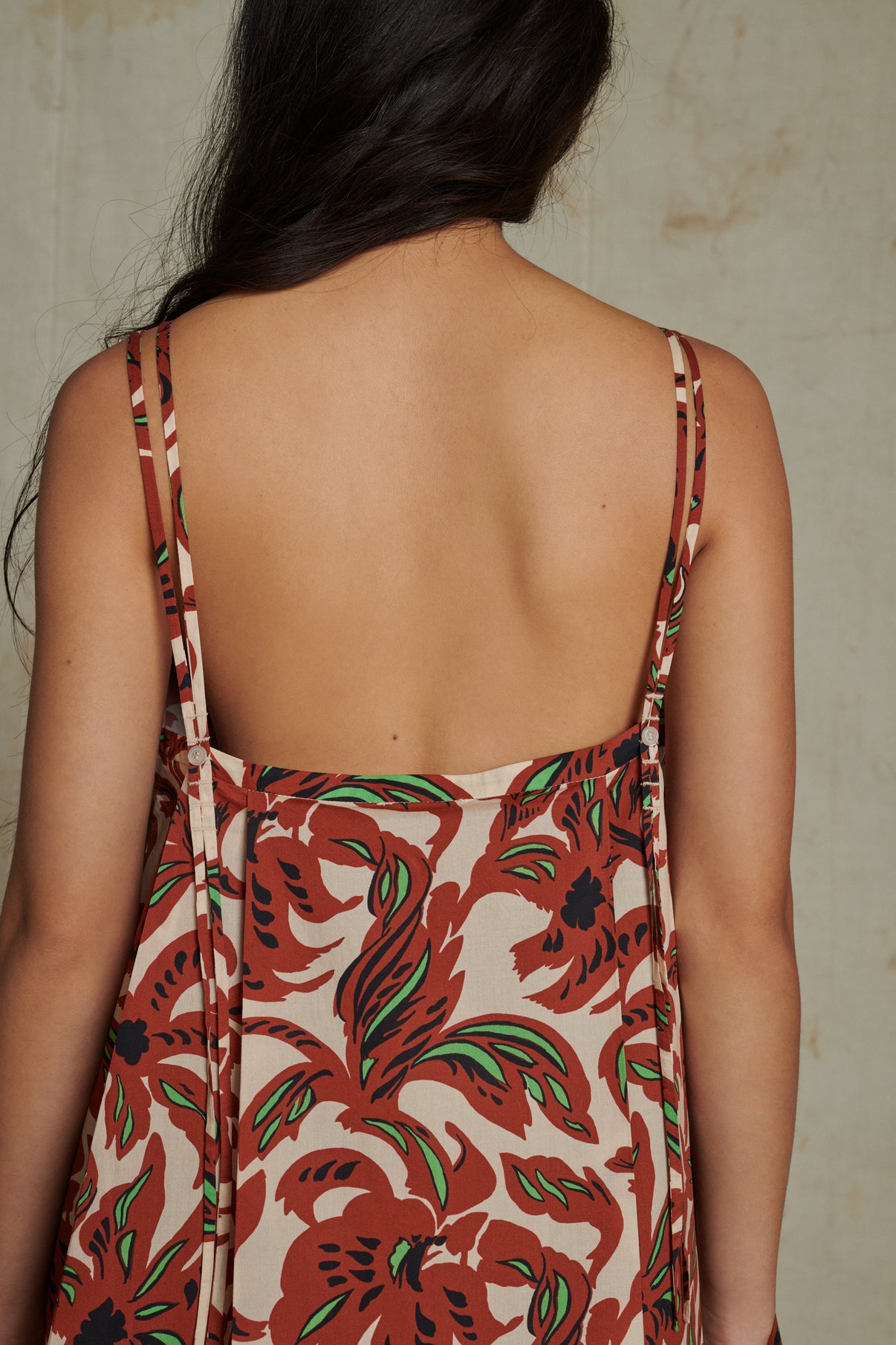 Robe Avignon - Terre Battue/Vert - Coton - Femme vue 3