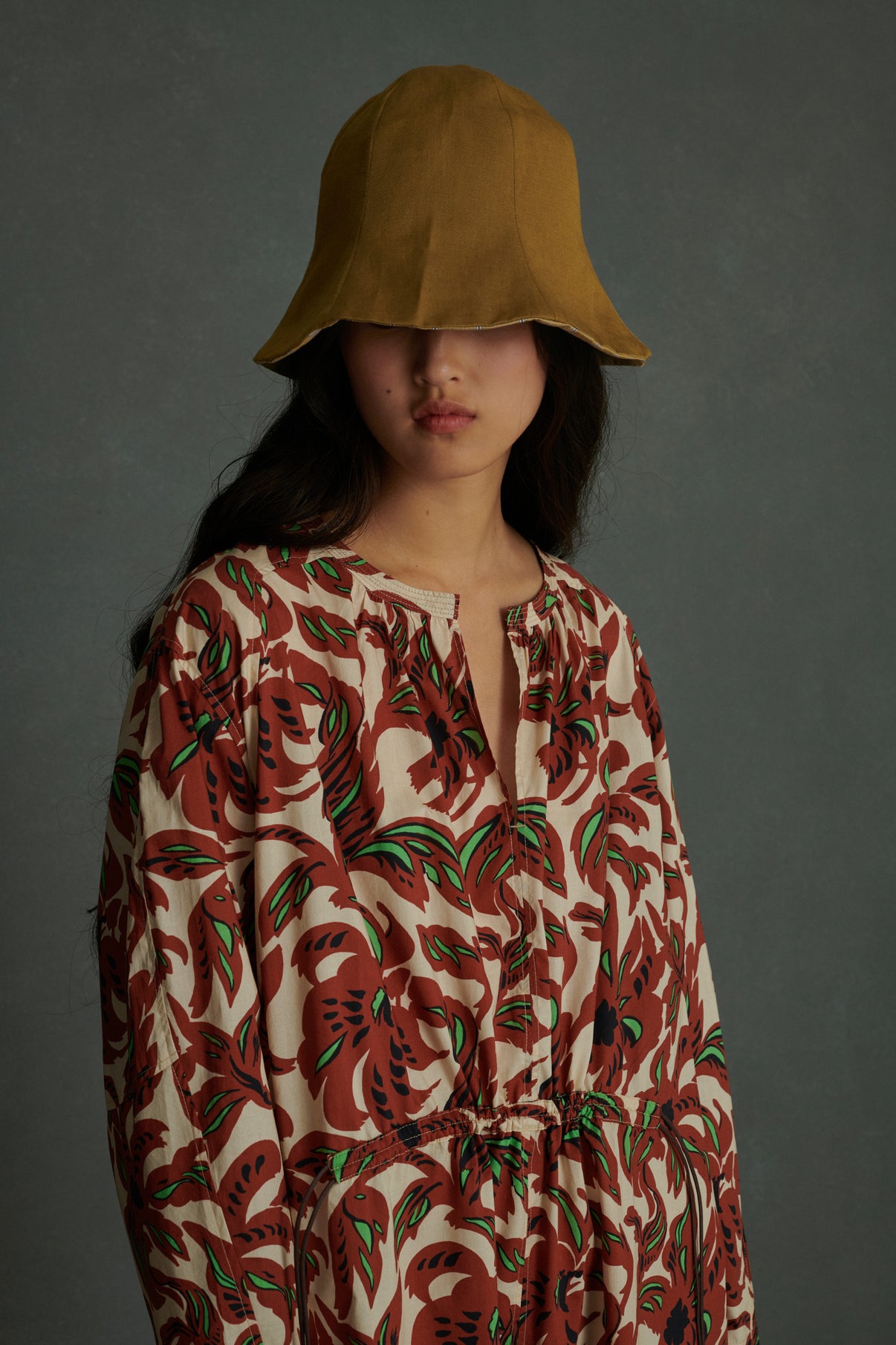 Robe Agnes - Terre Battue/Vert - Coton - Femme vue 4