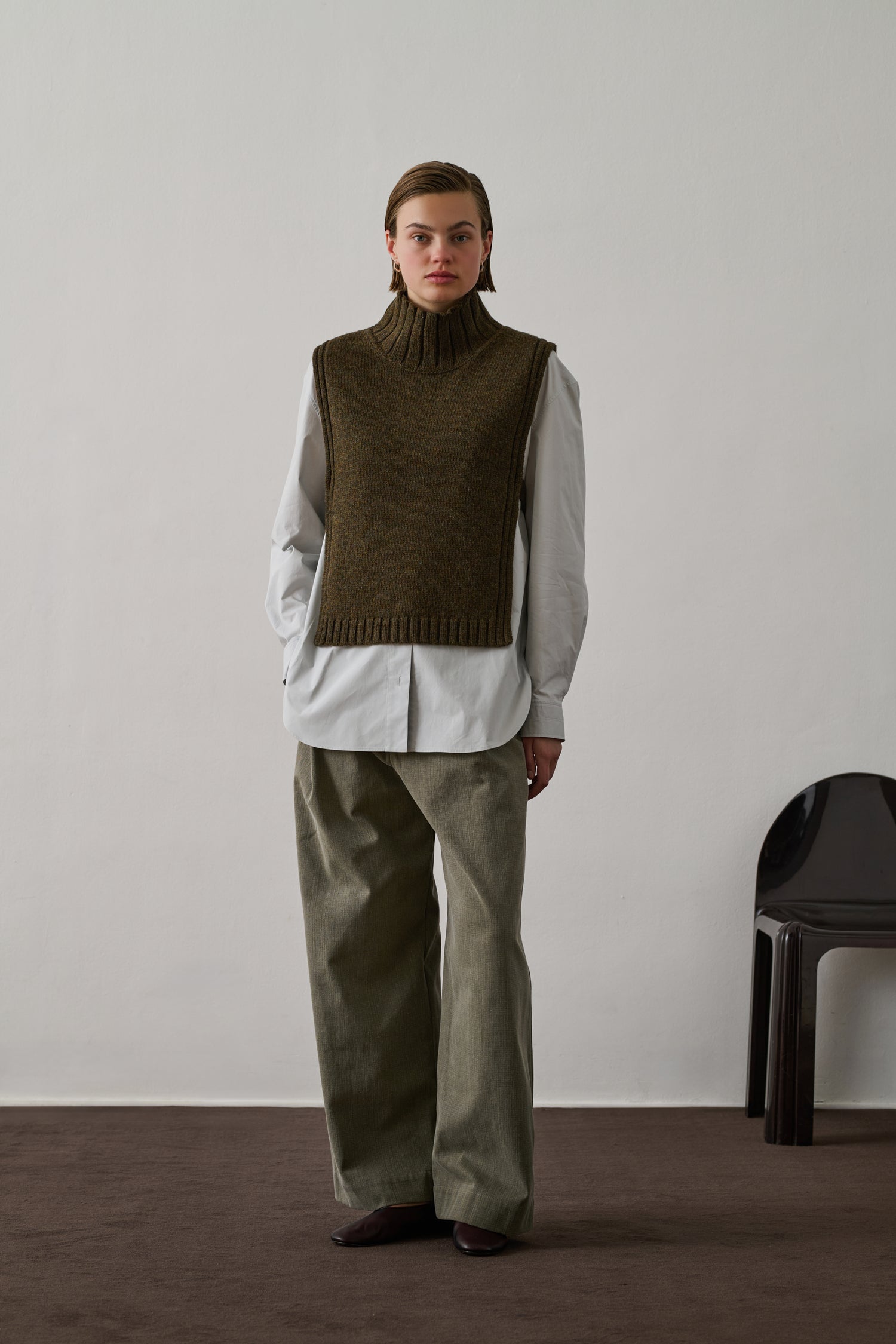 Pull Or - Kaki Chiné - Laine - Femme