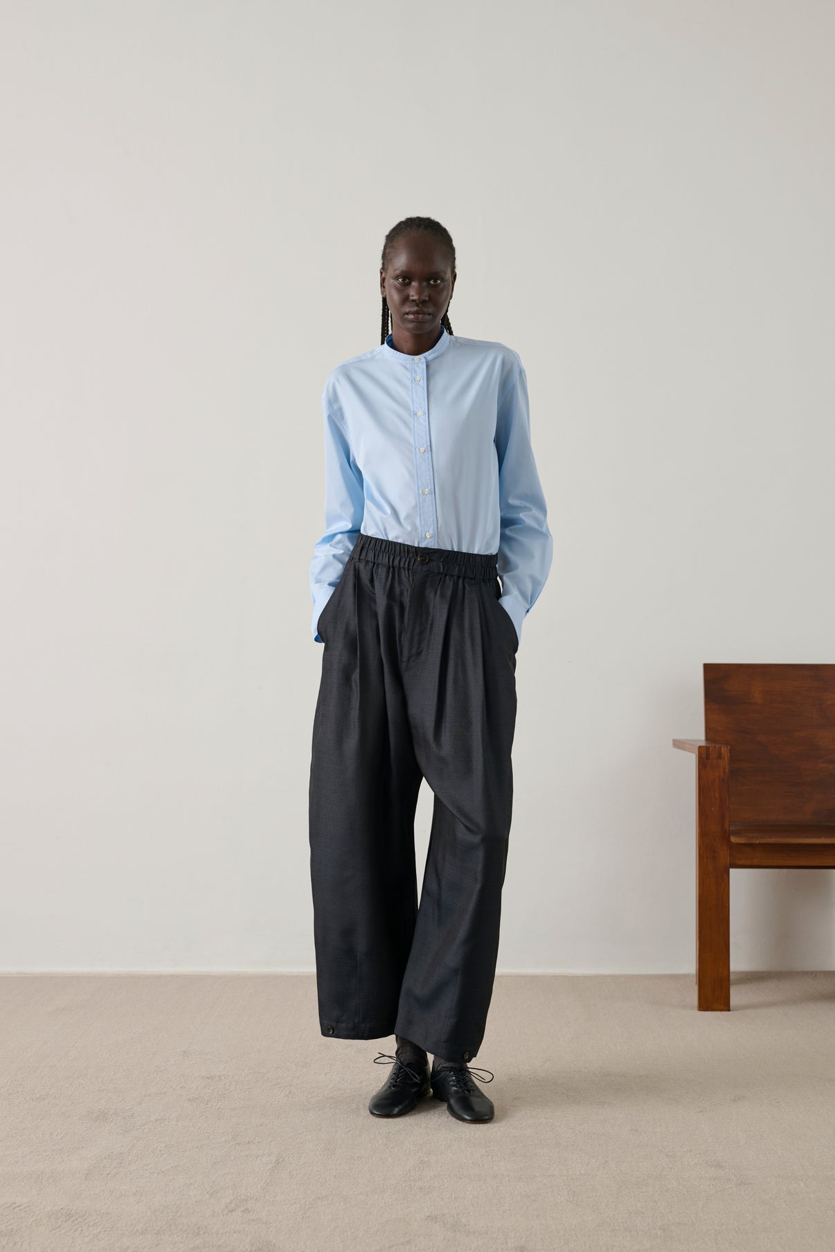 Chemise Bermudes - Bleu Ciel - Coton - Femme vue 5