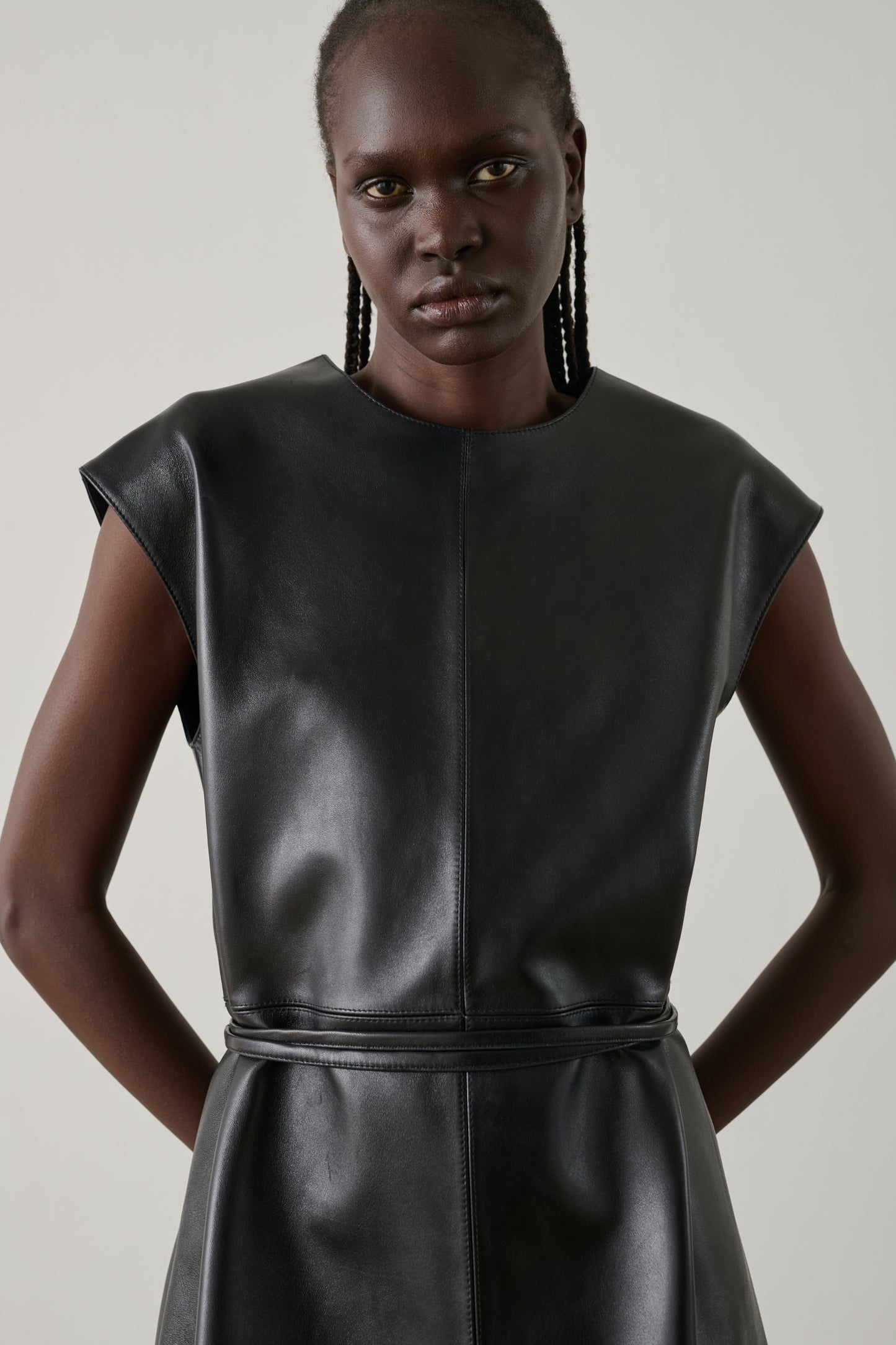 Robe Sofia - Noir - Cuir - Femme